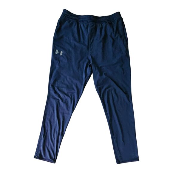 Under Armour Men’s Loose Fit Blue Track Athletic Training Pants Large Pockets - Picture 1 of 9